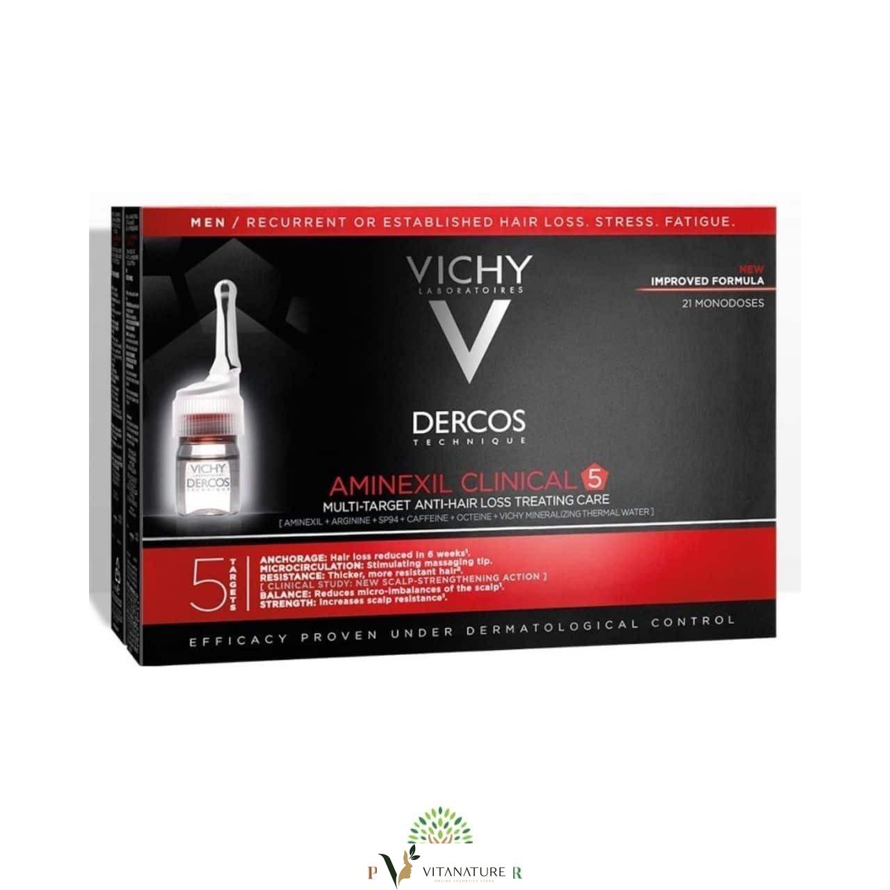 Dercos Traitement Aminexil Clinical 5 Homme Anti-Chute – 21X6Ml
