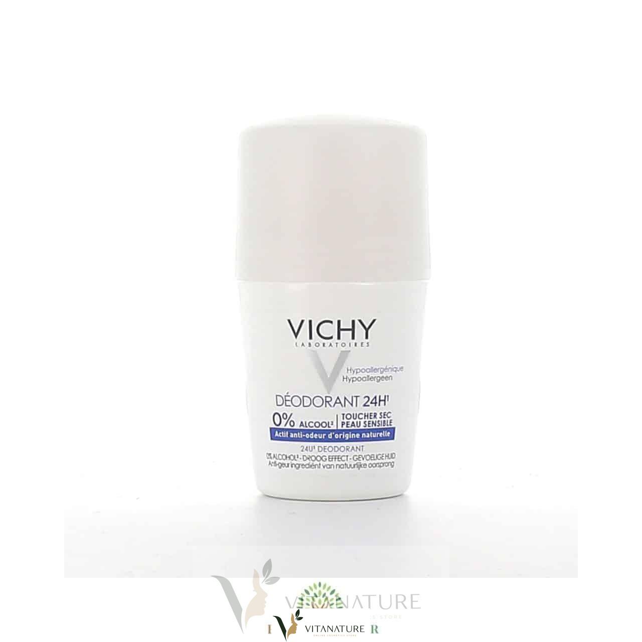 24H Toucher Sec 50Ml Déodorant Roll-On Peaux Sensibles Vichy