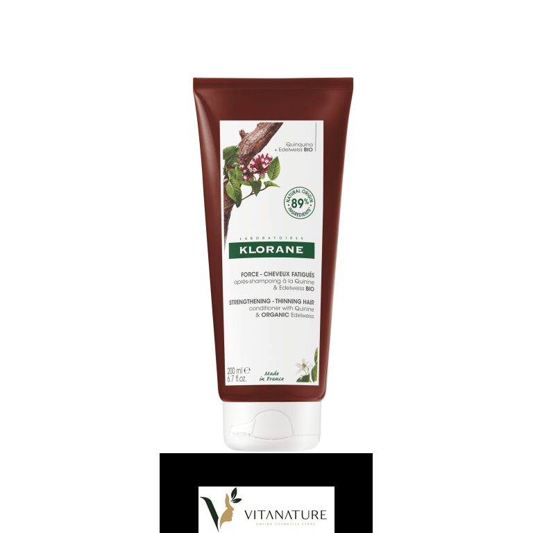 Klorane – Force – Cheveux Fatigués & Chute Après-Shampoing à la Quinine et Edelweiss Bio 200 ml